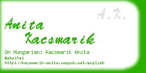 anita kacsmarik business card